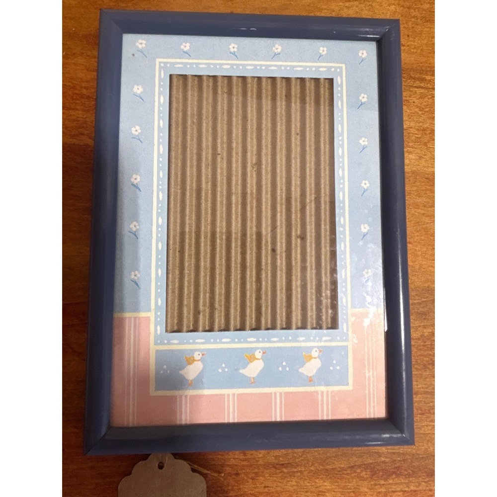 Vintage Blue Goose Floral Photo Frame Country Cottage Nursery Decor 6x8